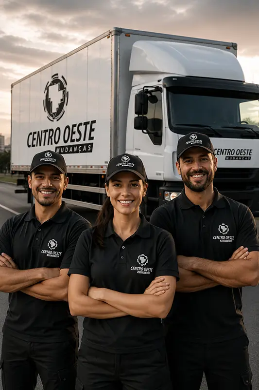 Equipe da Centro Oeste Mudanças embalando e organizando móveis